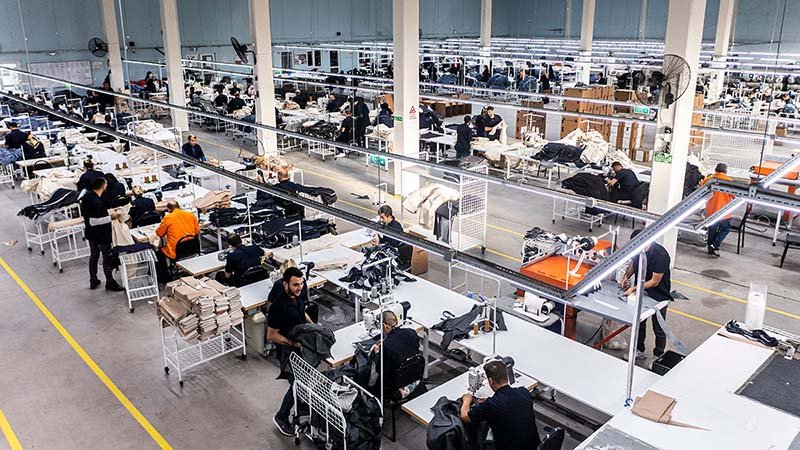 a flowchart showing the different stages of apparel production from start to finish