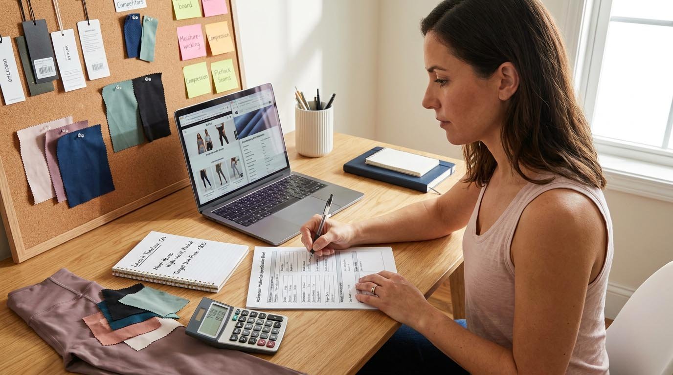 Define activewear manufacturing requirements before sourcing Brand owner defining activewear requirements and specifications