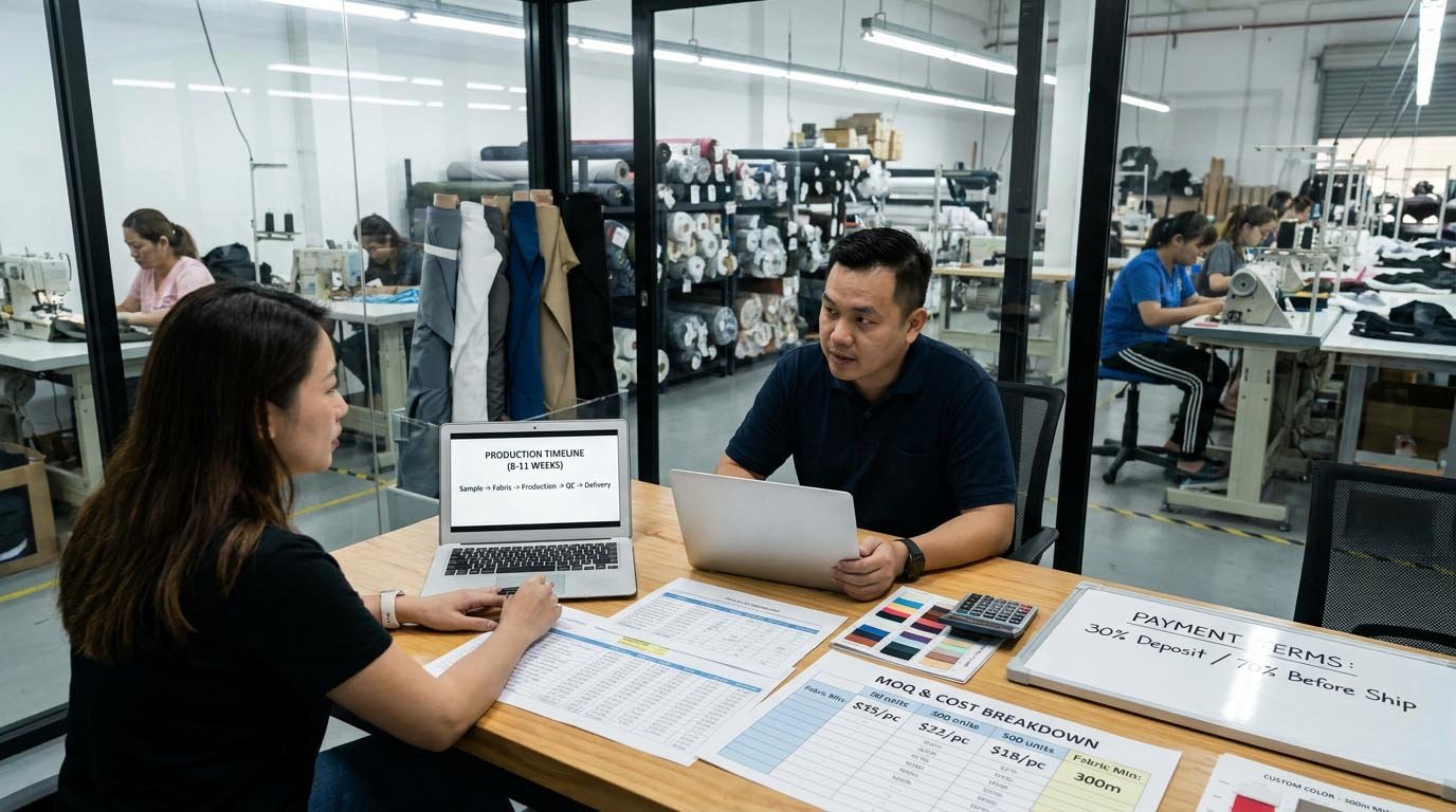 Understanding activewear manufacturing MOQ and cost structure Manufacturing cost structure and MOQ calculation breakdown