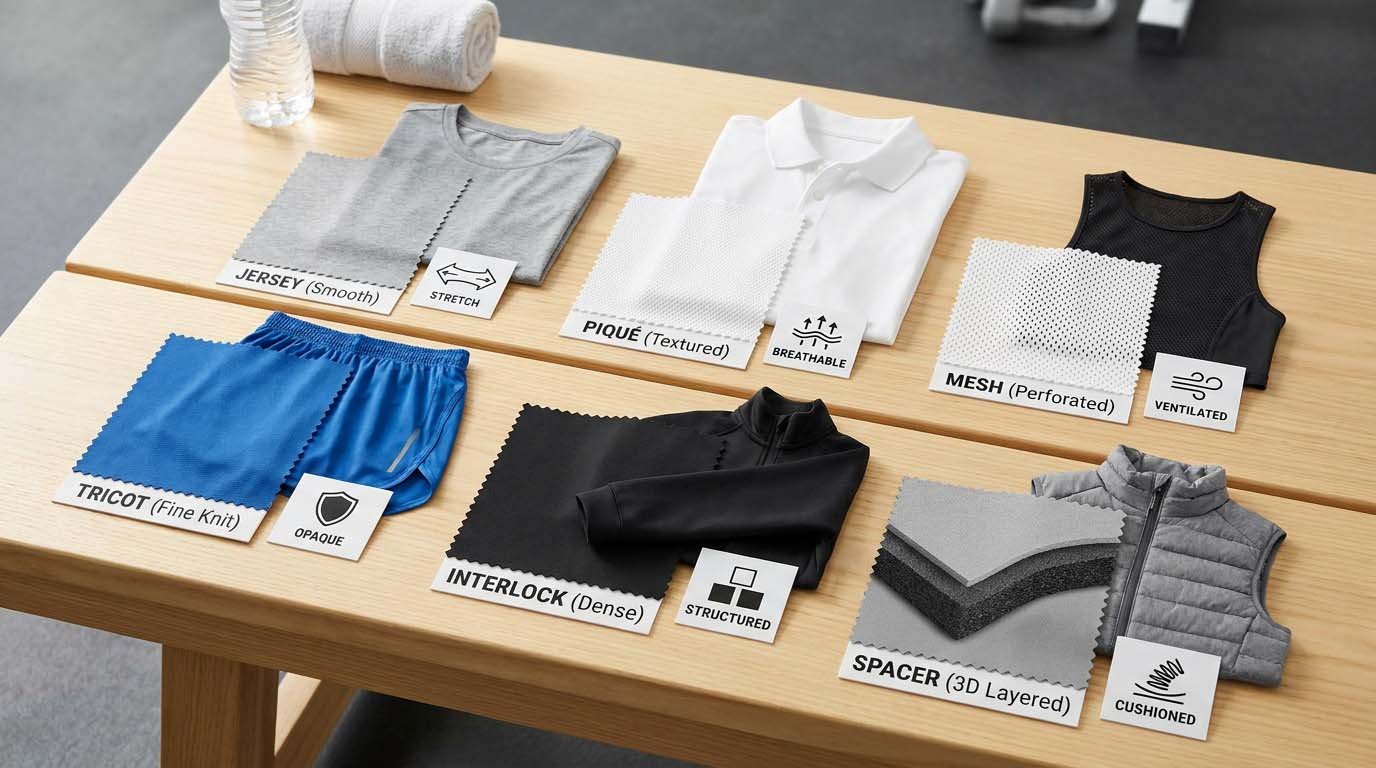 jersey mesh pique construction fabric construction types activewear