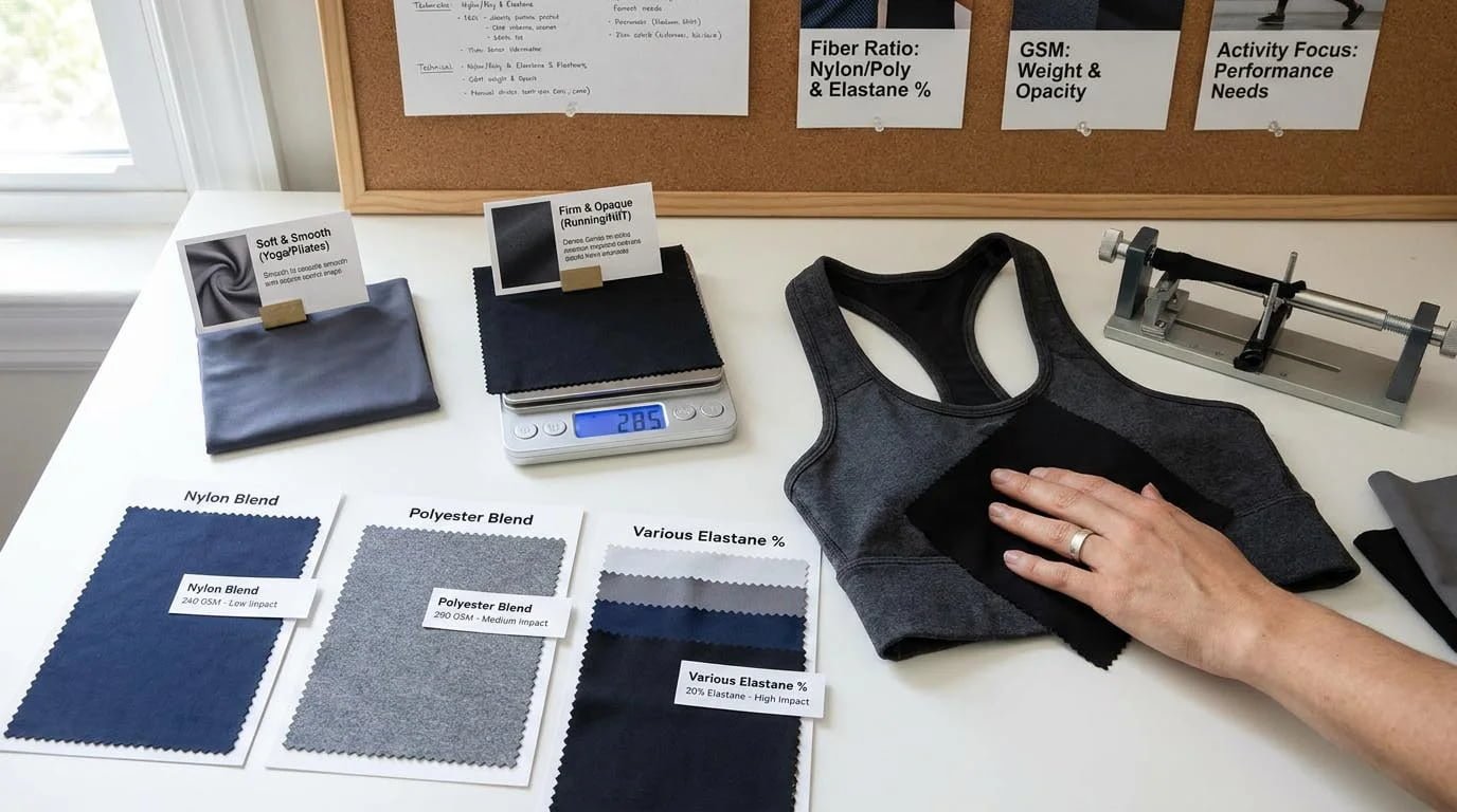 sports bra materials selection