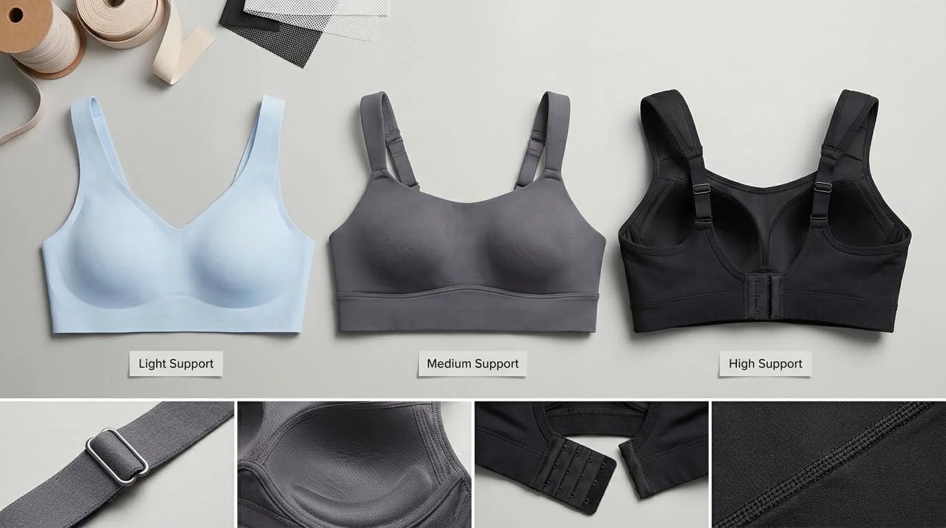 sports bra support technology construction
