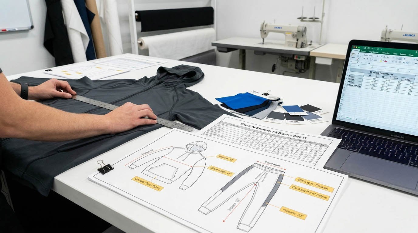 activewear tech pack development technical specifications and tech packs