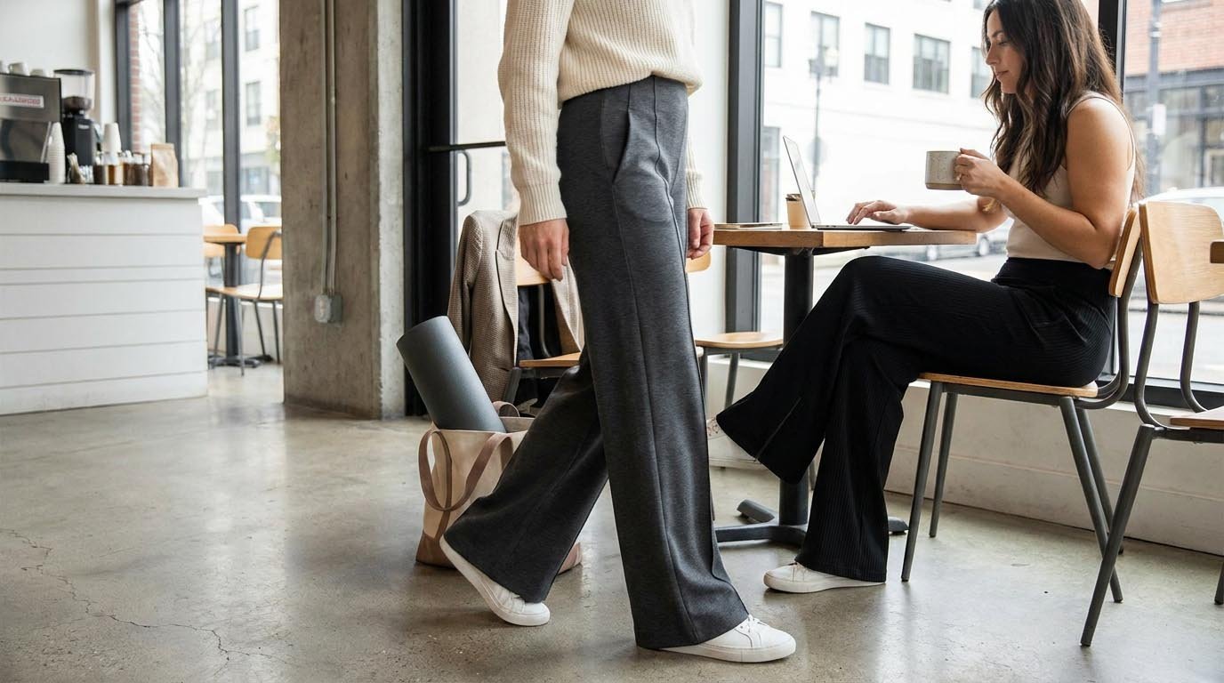 wide leg activewear pants athleisure