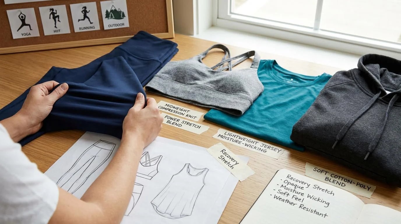 activewear fabric selection by workout type
