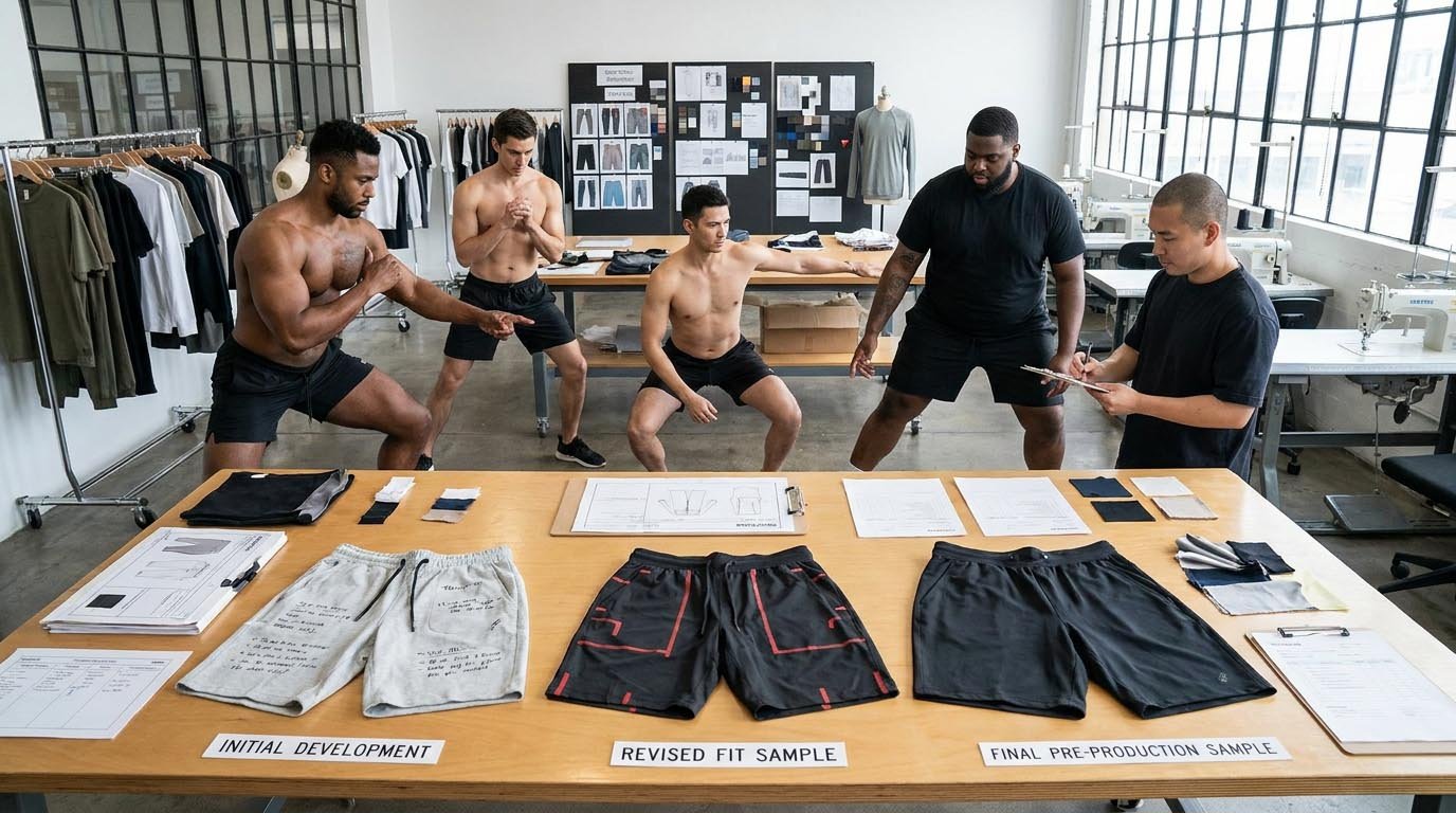 Men's activewear sample development process