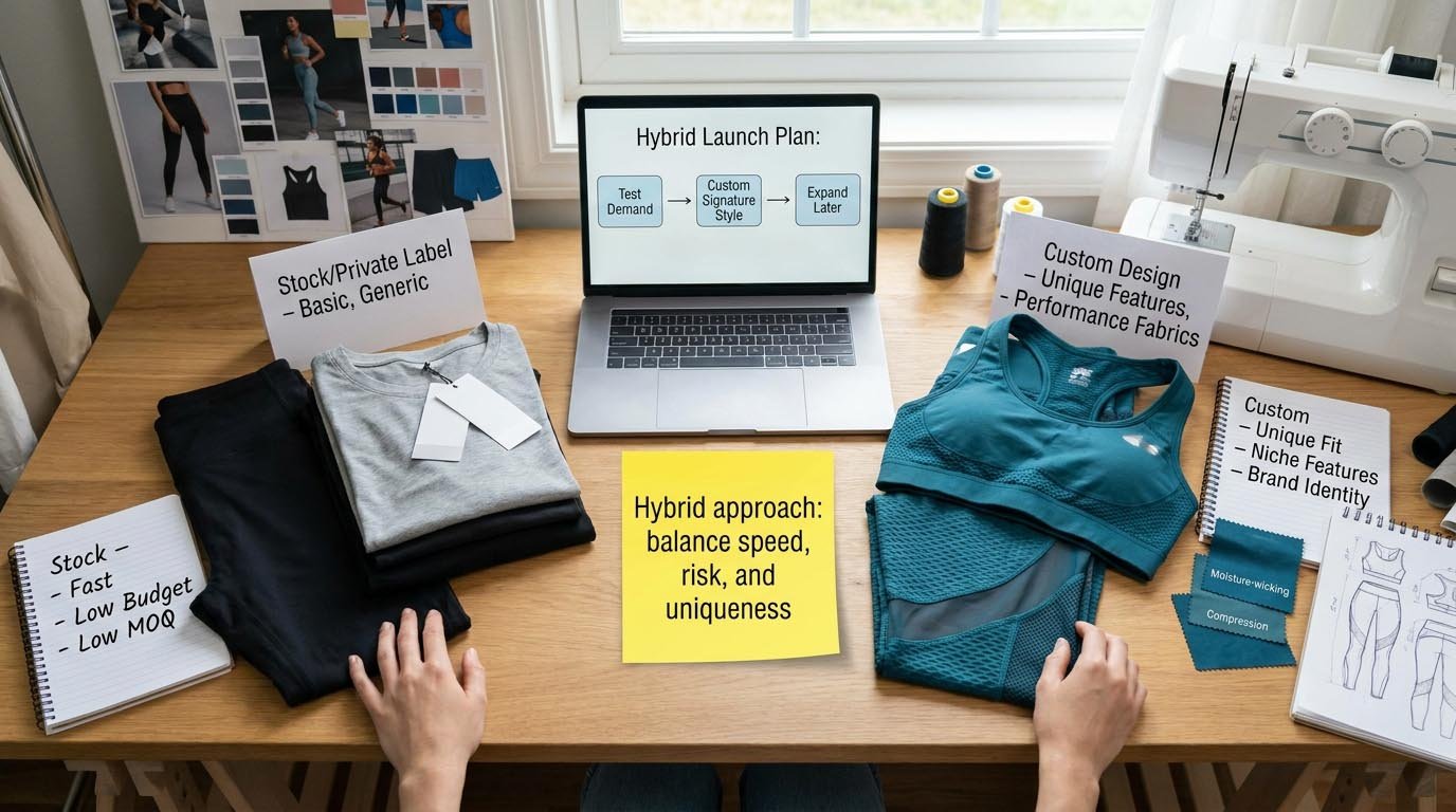 custom vs stock activewear