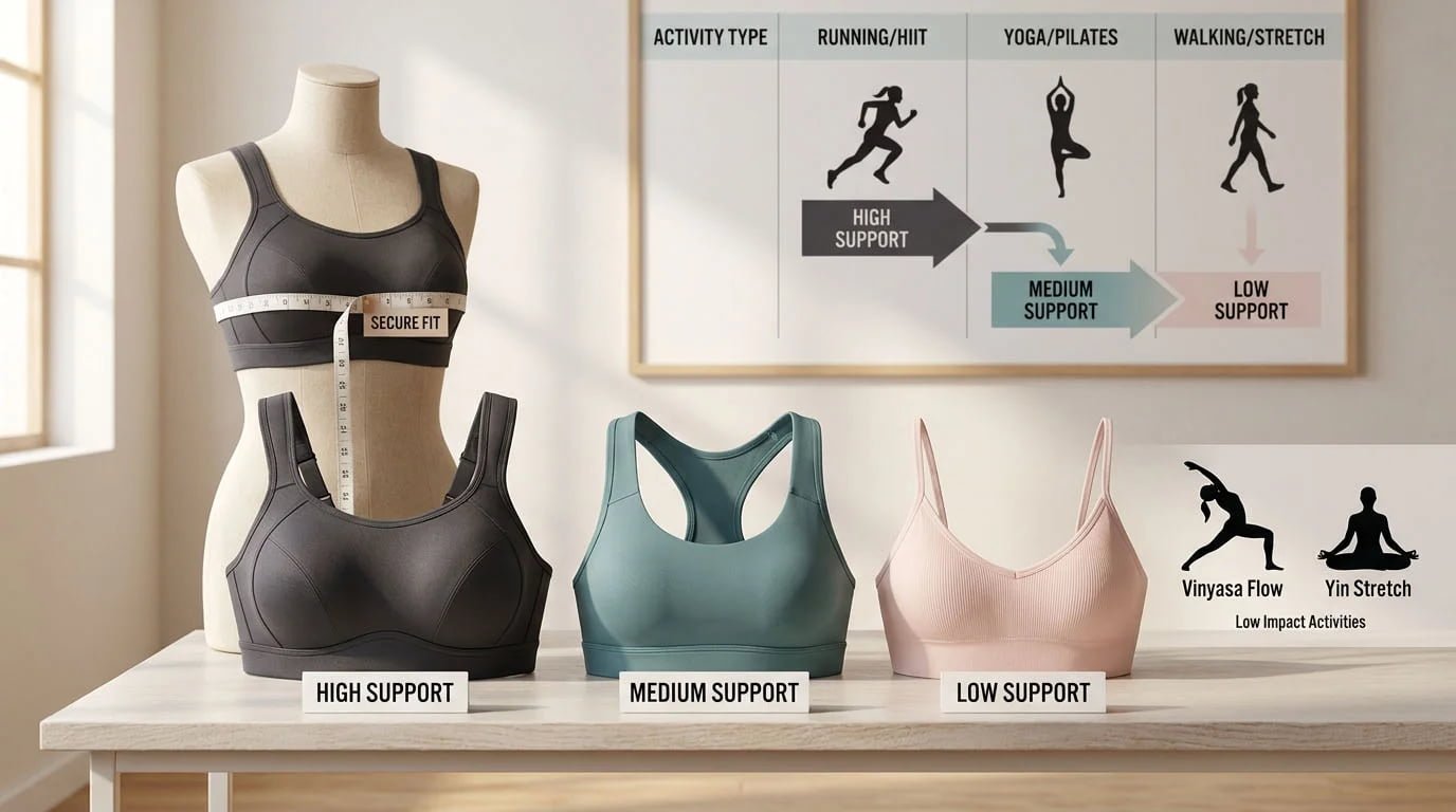 sports bra support levels comparison