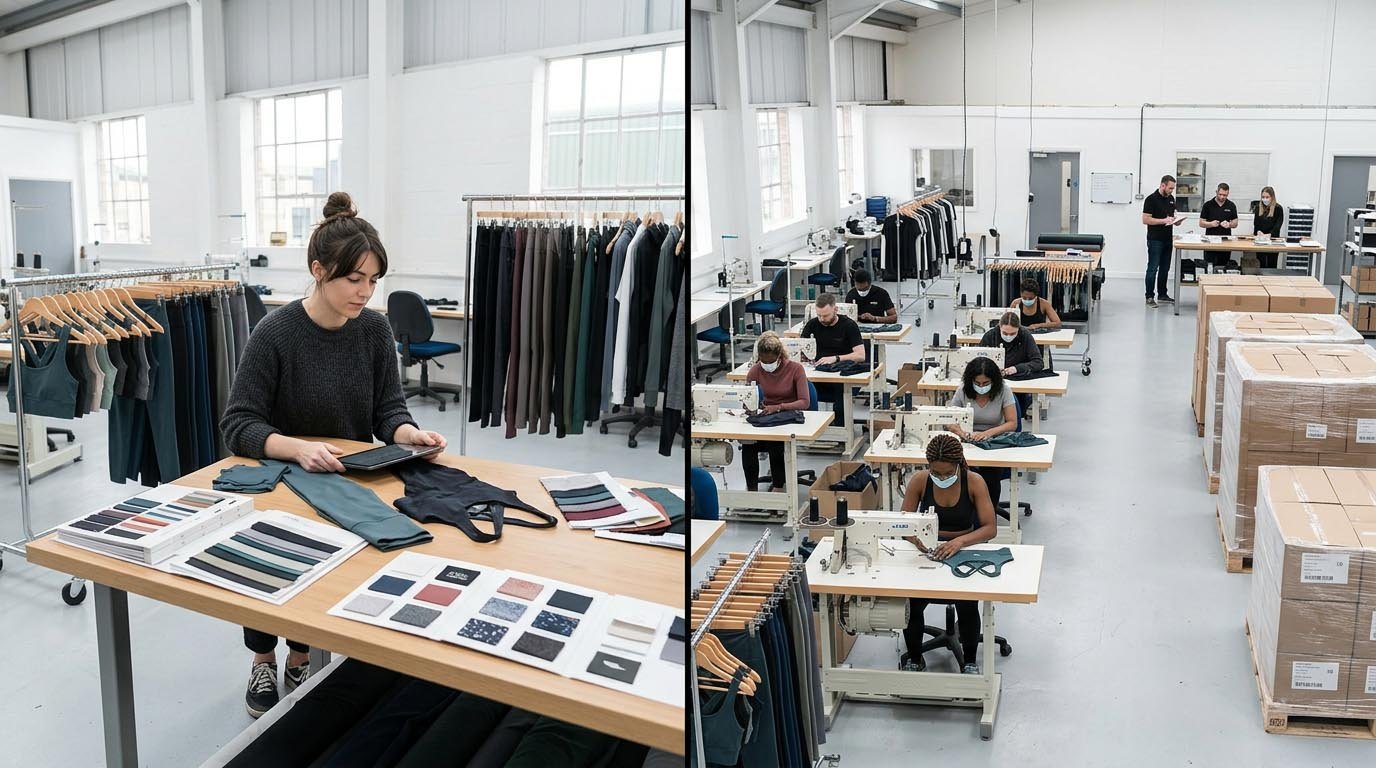 activewear factory production model comparison
