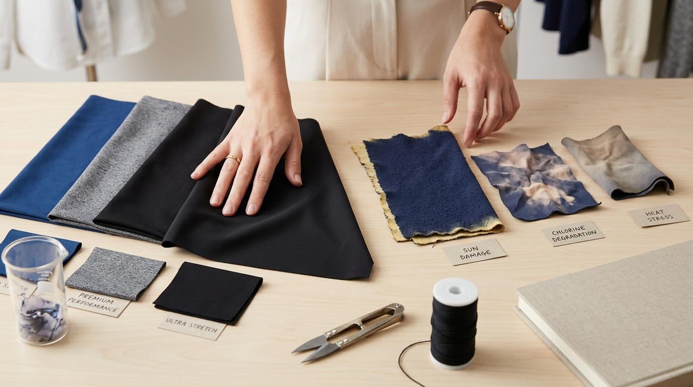 Spandex fiber properties benefits limitations for activewear Comparison chart of spandex properties benefits and limitations