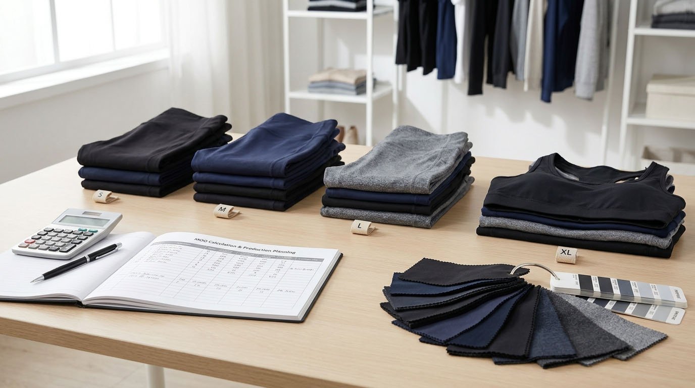 Activewear MOQ Calculation Example Activewear MOQ calculation by style color and size for leggings and sports bras