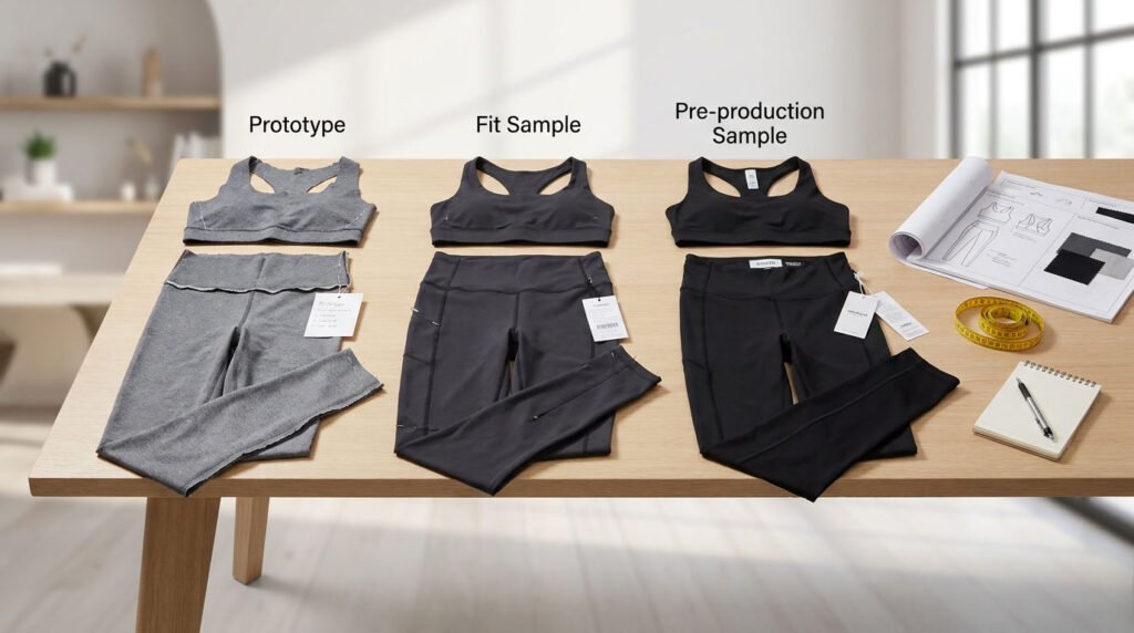Activewear Sample Development: Prototype vs Fit Sample vs Pre-Production Sample