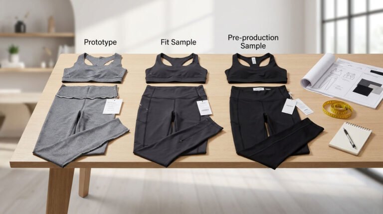 Activewear Sample Development: Prototype vs Fit Sample vs Pre-Production Sample